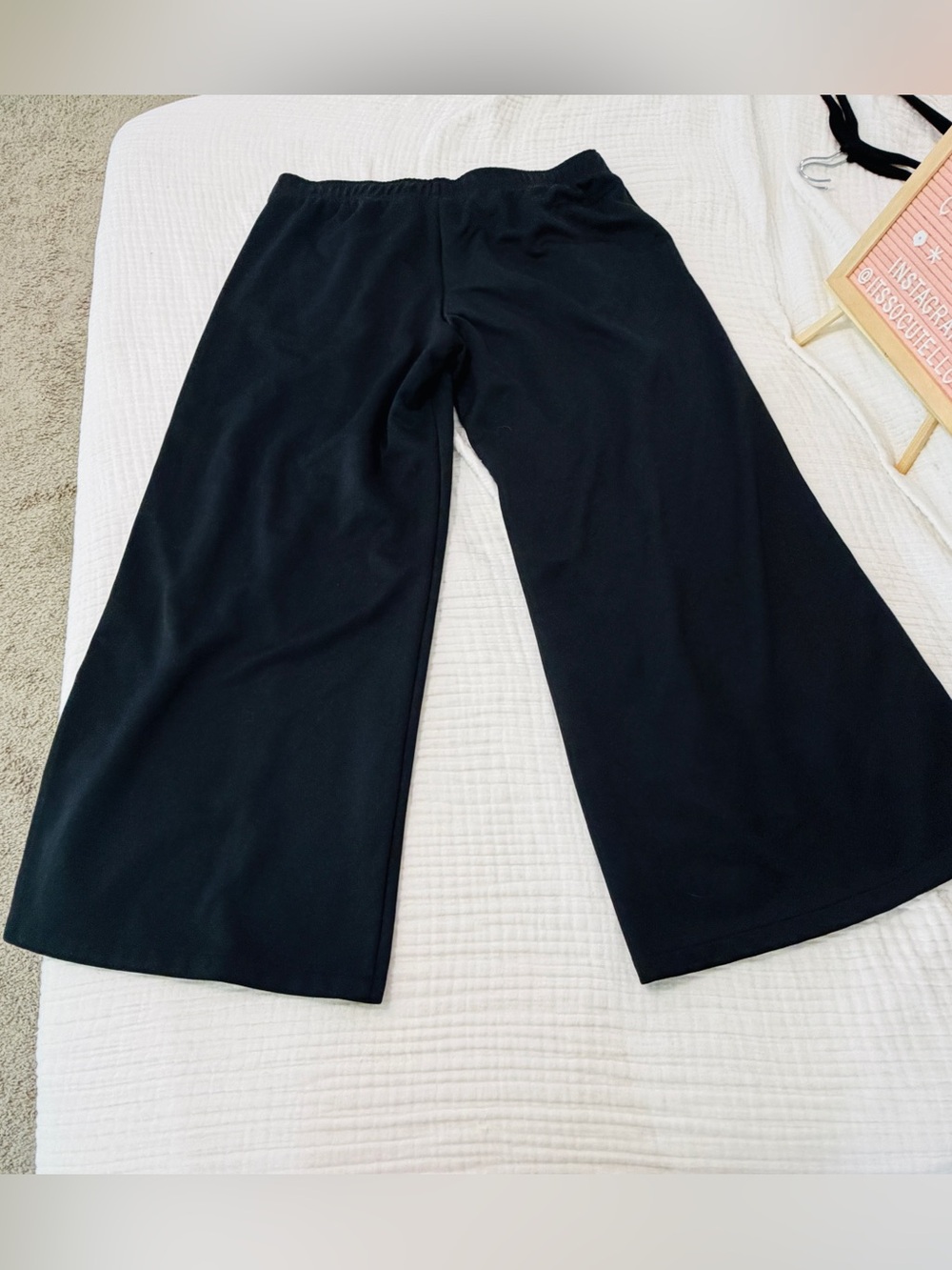 Nike Black Wide-Leg Track Pants with Small Swoosh - Picture 7 of 7